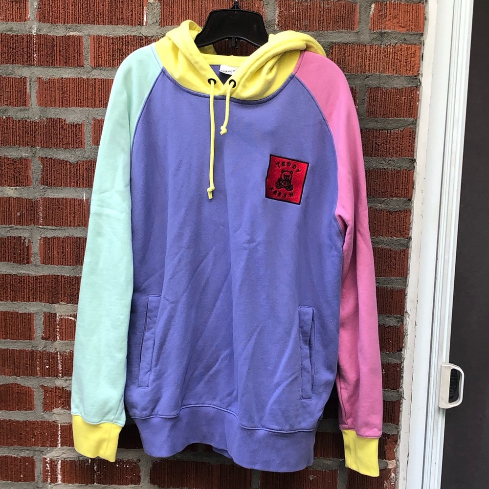 Teddy Fresh Pastel Multicolor Hoodie - Lavender, Pink, Mint & Yellow